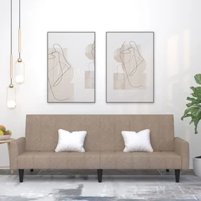 340666 vidaXL Canapea extensibilă cu 2 locuri, gri taupe, microfibră