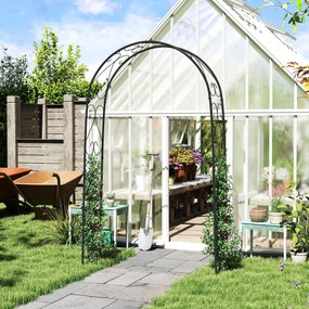 Outsunny Arcadă de Grădină Arcadă de Trandafiri Stil Fier Forjat dim. 125L x 37l x 230H cm oţel epoxid Negru pentru plante căţărătoare | Aosom Romania