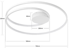 Brilagi - Plafonieră LED dimabilă TWISTER, 75W, 230V, Ø 70 cm, albă + telecomandă