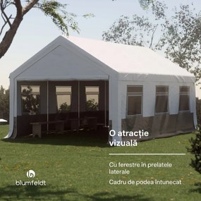 Blumfeldt Party Haven, cort, 598 x 386 x 300 cm, rezistent la intemperii, cadru din oțel, ușor de asamblat, cu pereți laterali