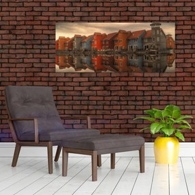 Tablou cu căsuțele colorate (120x50 cm)
