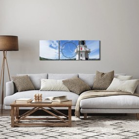 Tablou cu farurile Akaroa, Nooua Zeelanda (cu ceas) (90x30 cm)
