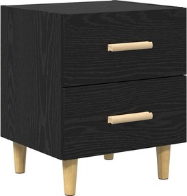 vidaXL Dulap de pat Stejar Negru 40 x 35 x 47.5cm Lemn compozit