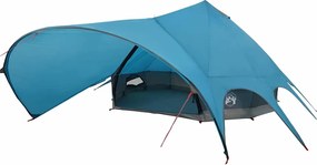 vidaXL Cort Teepee pentru 9 Persoane cu acoperiș Albastru și Gri