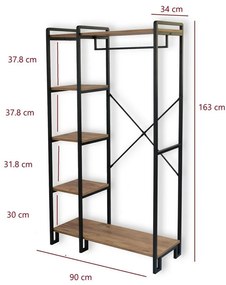 Sulap pentru haine Rex Atlantic Pine and Black