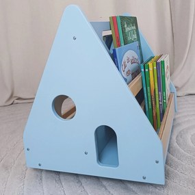 Biblioteca Montessori cu roti, in forma de casuta BOOKY Pearl White