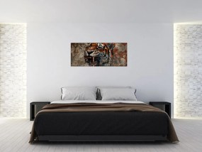 Tablou - Tigru din Cărămizi (120x50 cm)