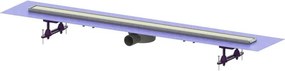 Set rigola pentru dus plus capac Kessel Linearis Compact 115 cm inox cu sita de par si clapeta multistop