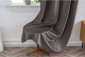 Draperie opaca DUNES VELVET 140x250 cm, gri inchis Agatat: Inele metalice