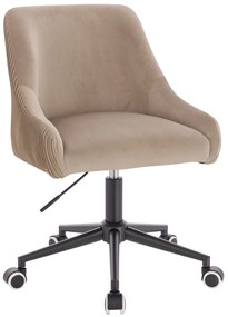 HR920K Scaun Latte din Catifea cu Bază Neagră