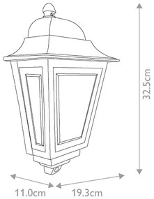 Elstead DECO-LANE7-BLACK -Aplica de perete pentru exterior DECO LANE 1xE27/60W/230V IP44