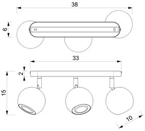 Spot COMET 3xGU10/8W/230V alb/crom lucios