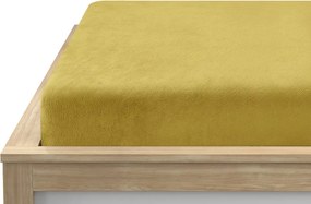 Cearsaf Cocolino microplus cu elastic SOFT 90x200 cm mustar