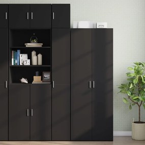 vidaXL Dulap depozitare slim negru 30x42,5x225 cm lemn prelucrat