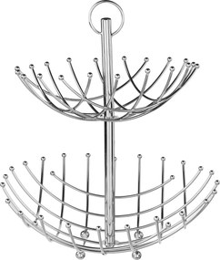 Coș cu fructe metalic, 40 cm, 2 niveluri