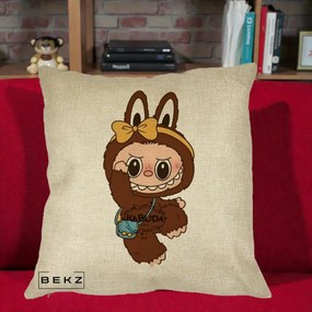 Perna Personalizata Kabuda Maro cu Funda Aurie, 40x40 cm, Crem, Husa Detasabila, Perna Inclusa, BEKZ®