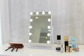 Oglindă cosmetică, sistem iluminare LED cu 3 culori, Senzor Tactil, Luminozitate Reglabilă, Alb