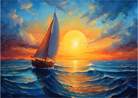 Tablou pe sticlă - Sailboats (70x50 cm)