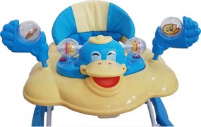 Premergator Reglabil in 3 Trepte NOVOKIDS™ Happy Duck , Ratusca, Pliabil, 8 Roti, Cu Melodii, Albastru