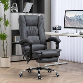 Vinsetto Scaun de birou cu masaj funcționalitate, inclusiv suport pentru picioare, reglabil pe înălțime, 64 cm x 70 cm x 118 cm, Negru | Aosom Romania