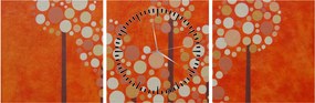 Tablou - Pădurea portocalie (cu ceas) (90x30 cm)