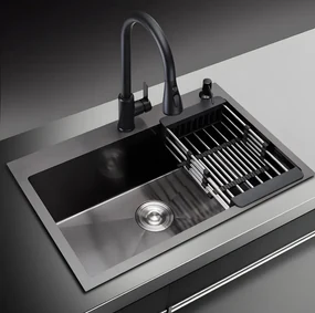 Chiuveta Bucatarie Profesionala , Inox,HS GRI-NEGRU, 68X45 CM