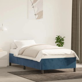 347310 vidaXL Cadru de pat, albastru închis, 100x200 cm, catifea