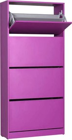 Dulap Pantofi Inalt Adore XL – Pantofar cu Adancime Slim (26 cm) pentru Hol, 4 Compartimente Rabatabile, Capacitate 24 Perechi