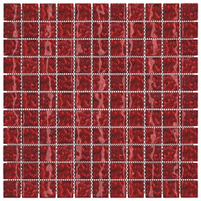 Placi de mozaic, 22 buc., rosu, 30x30 cm, sticla 22, Rosu