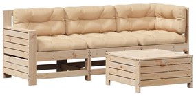 3250772 vidaXL Set mobilier de grădină cu perne, 4 piese, lemn masiv de pin
