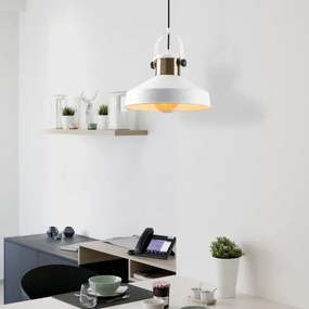 Lampă suspendată pe cablu DODO, 1xE27/40W/230V, alb/bronzat