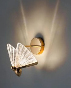 Aplica de perete LED design modern Fluture S auriu