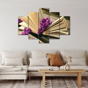 Tablou cu cartea și lavanda (150x105 cm)