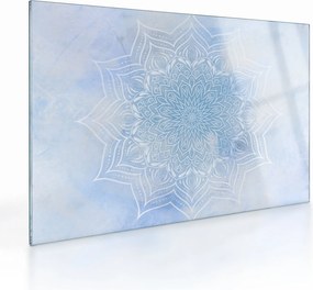 Tablou pe sticlă - mandala de iană (70x50 cm)
