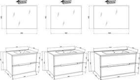 Set lemn masiv Mobilier Baie Suspendat Orchid - 100 cm
