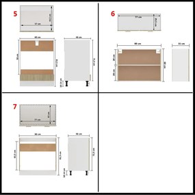 Set dulapuri de bucatarie, 7 piese, stejar sonoma, PAL Stejar sonoma, 1