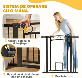 PawHut Poartă Reglabilă pentru Câini 76-104 cm, Înălțime 106 cm, cu 2 Extensii, Albă | Aosom Romania