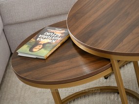 Măsuță de cafea Klara (nuc + auriu). 1111631