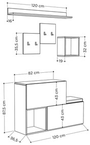 Set mobilier pentru hol Horton (Alb). 1071789