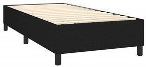 Pat box spring cu saltea, negru, 100x200 cm, textil Negru, 100 x 200 cm, Benzi orizontale