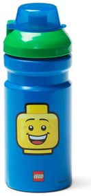 Sticlă pentru apă cu capac verde LEGO® Iconic, 390 ml, albastru