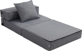 HOMCOM Fotoliu Pliabil Convertibil în Pat Single cu Pernă Inclusă, 70x70x61 cm, Gri | Aosom Romania