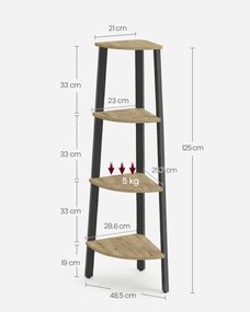 Raft de colt TAYLOR ARTISAN 4 polite, 125x34cm