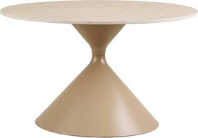 Măsuță de cafea bej rotundă cu blat ceramic ø 70 cm Annecy – House Nordic