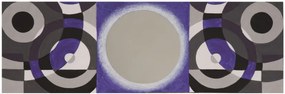 Tablou gri / violet din lemn si panza, cu oglinda inclusa, 150 x 3 x 50 cm, Viola B Mauro Ferreti