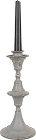 Suport de lumanare, gri, din metal, aspect vintage, H26 cm