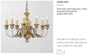 Candelabru clasic cu 8 brate FIRENZE SP8 ORO