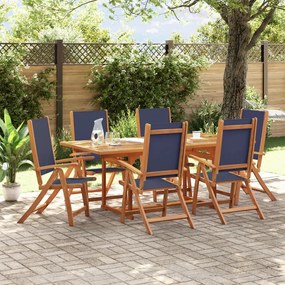 vidaXL Set mobilier de grădină, 7 piese, lemn masiv acacia/textilenă