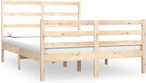 vidaXL Cadru de pat mic dublu, 120x190 cm, lemn masiv de pin