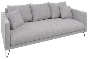 Canapea gri deschis cu tapițerie din chenille 200 cm Freya – Ropez